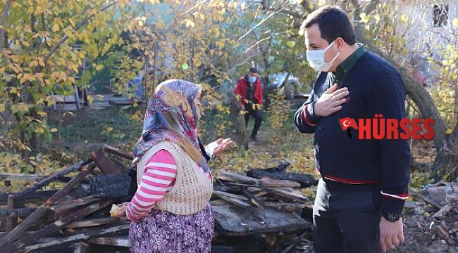 AK Parti'den evi yanan aileye ziyaret