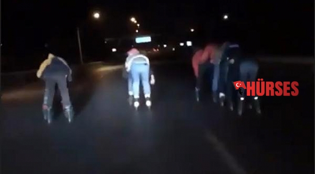 Antalya'da patenli gençlerin tehlikeli yolculuğu