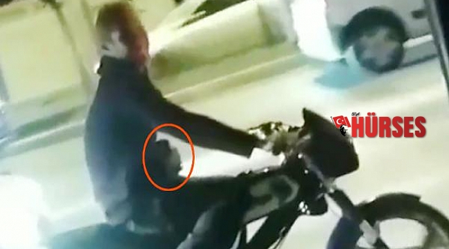Bu kez de bira kutusuyla motosiklet kullandı