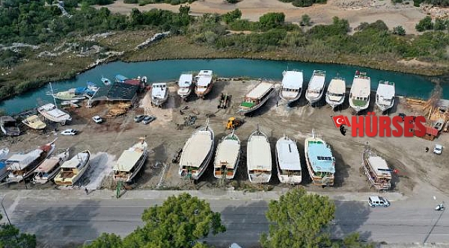 Demre'deki yatların kara molası başladı