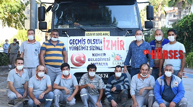 Kemer'den İzmir'e yardım tırı