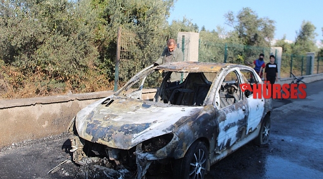 Satmaya hazırlandığı otomobili alev alev yandı