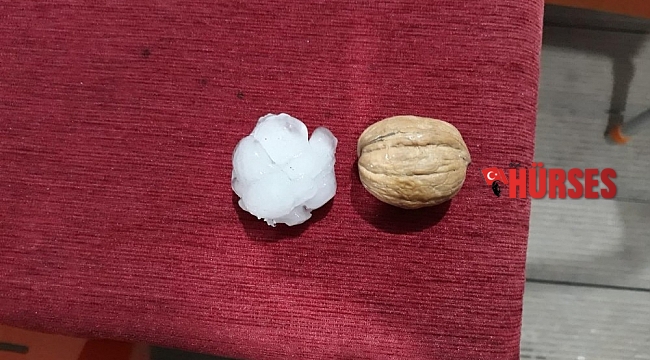 Alanya'da ceviz büyüklüğünde yağan dolu, bölgeyi beyaza bürüdü