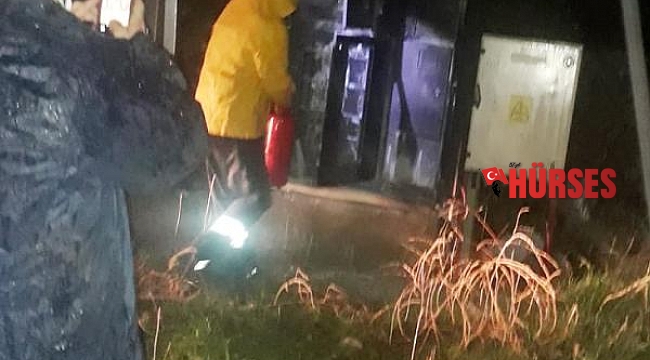 Demre'de elektrik trafosu yandı
