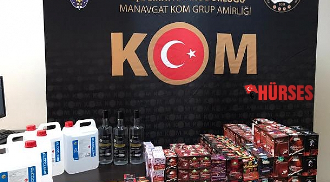 Manavgat'ta 23 litre etil alkol ele geçirildi