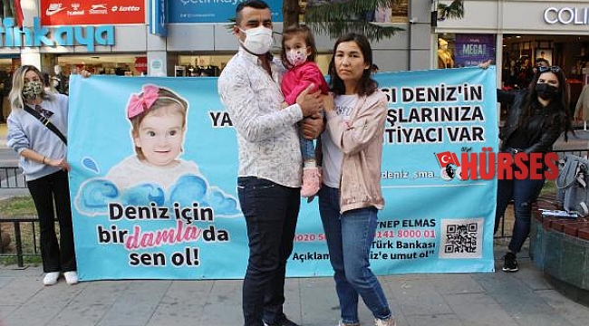 SMA hastası 'Deniz' bebek için broşür dağıttılar