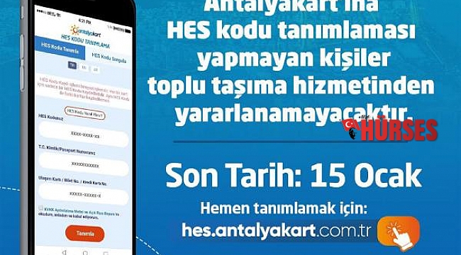 Toplu taşımada HES kodunuzu Antalyakart'a 15 Ocak'a kadar eşleştirin
