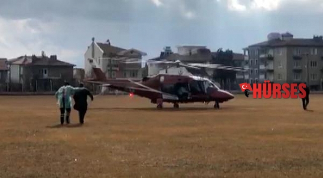 Ambulans helikopter, pulmoner emboli hastası için havalandı