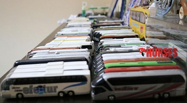 Maket otobüs koleksiyonunu, müzeye dönüştürmeyi hedefliyor