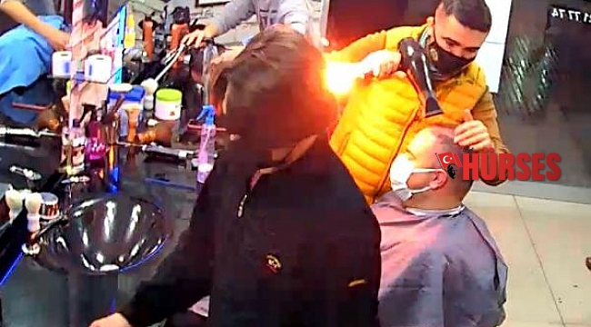 Müşterinin saçını kuruturken, fön makinesi alev aldı