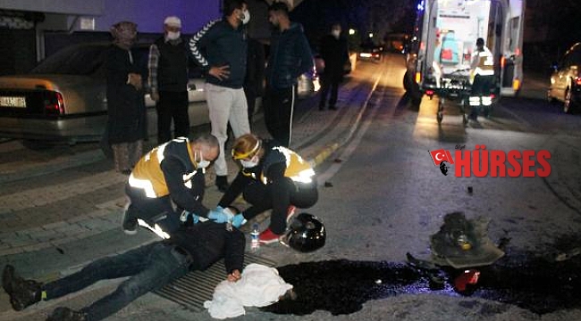 Otomobille motosiklet çarpıştı: 1 yaralı