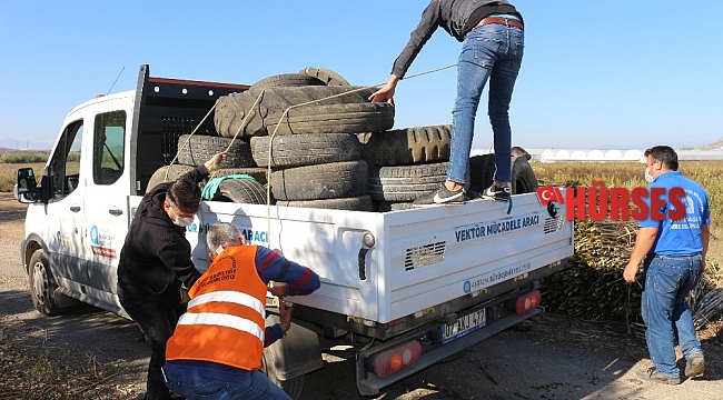 Sinek yuvası lastikler geri dönüşüme kazandırılıyor