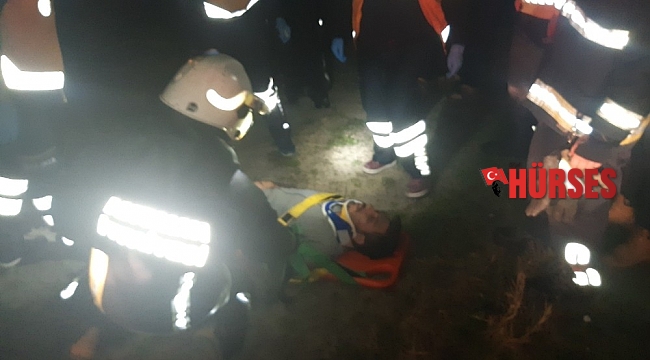 Su kanalına uçmaktan balçığa saplanarak kurtuldu