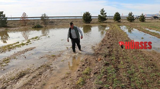 Atık su hattı arızalandı, tarım arazilerine su doldu