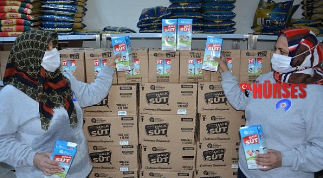 Halk Süt paketleri çocuklarla buluşuyor