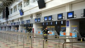 Havalimanında yangın tatbikatı