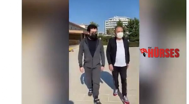 Koronavirüsü yenen Başkan Böcek, oğluyla yürüyüşe çıktı
