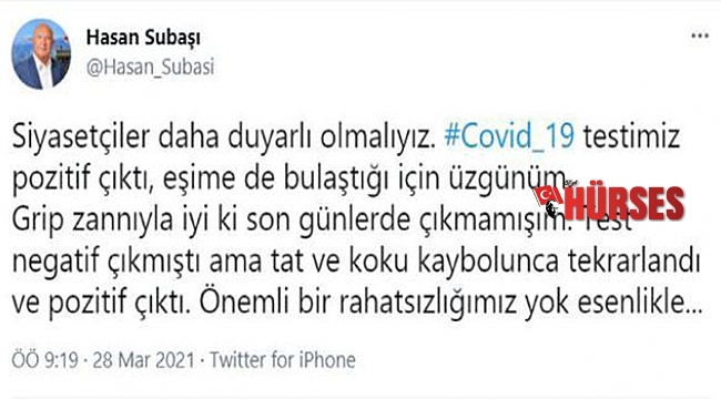 Hasan Subaşı ve eşi koronavirüse yakalandı