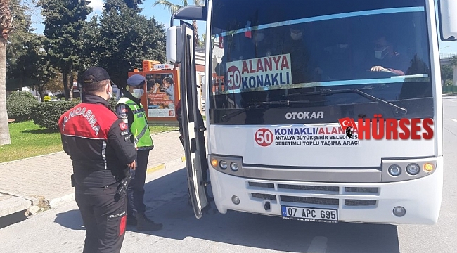 Jandarmadan toplu taşıma araçlarına denetim