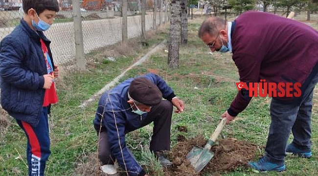 Korkuteli'de fidanlar toprakla buluştu
