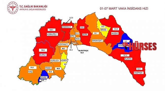 Korkuteli'nde vaka sayılarında yüzde 70 artış