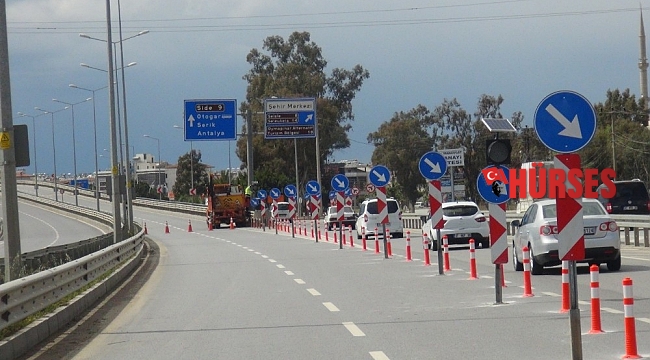 Manavgat Sanayi Köprülü kavşağı 10 gün trafiğe kapatıldı