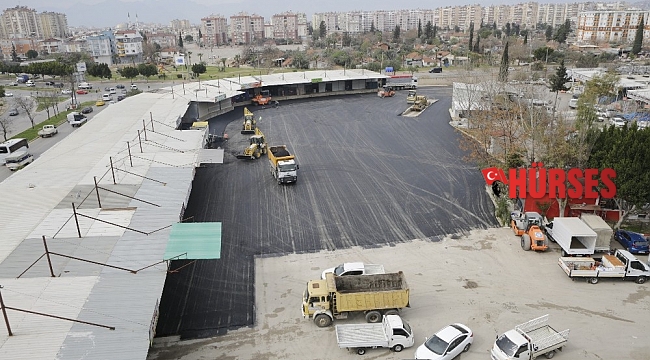 Toptancı Halinde 4 bin 500 metrekarelik alana asfalt çalışması