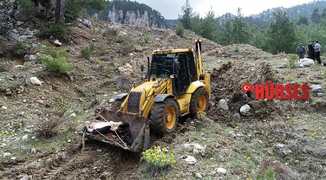 Yamaçtan yuvarlanan inek, 2 gün sonra kepçeyle kurtarıldı