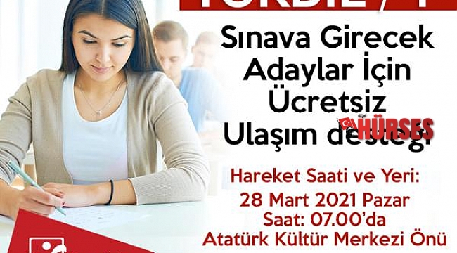 Yök-Dil sınavına ücretsiz araç