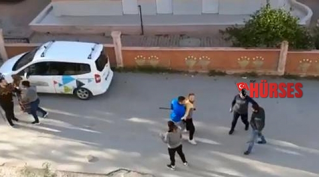 Antalya'da komşuların taşlı- sopalı kavgası kamerada