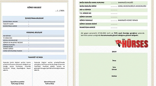 İzin belgeleri 2 Mayıs'a kadar değişecek
