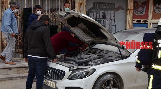 Lüks araç yanmaktan kurtarıldı