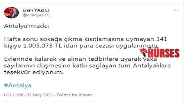 341 kişiye 1 milyon TL ceza