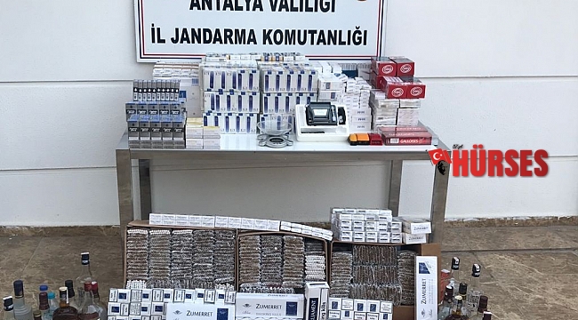 Antalya'da kaçak alkol, bandrolsüz sigara ve tütün operasyonu