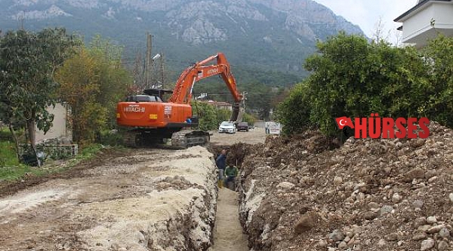 Kemer Kuzdere'de yeni hat çalışması