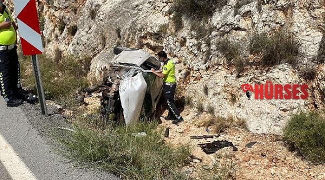 Şarampole yuvarlanan otomobilin sürücüsü yaralandı
