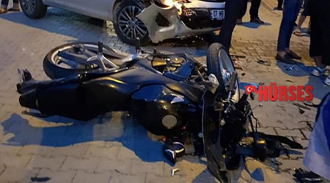 Alanya'da otomobille motosiklet çarpıştı: 1 yaralı