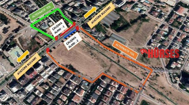 Asfalt çalışması nedeniyle Atatürk Bulvarı'nın bir kısmı trafiğe kapatılacak