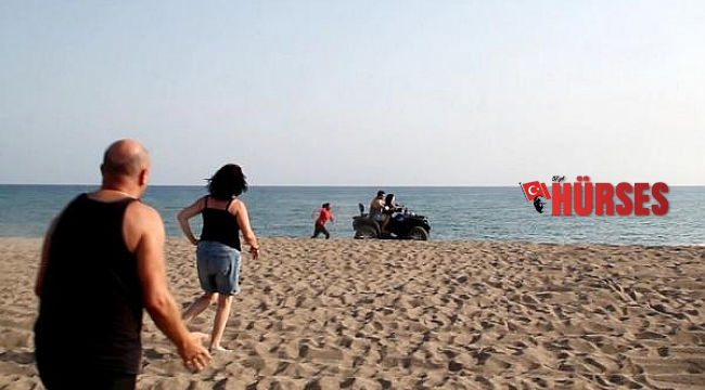 Caretta yuvalama alanına ATV ile girdiler