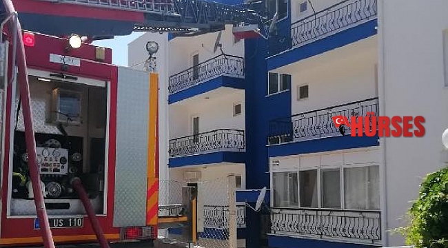 Çatı yangını büyümeden söndürüldü