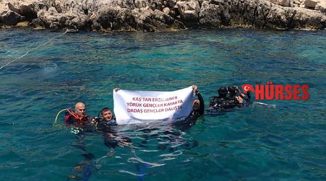 Dadaş gençler Kaş'ta dalış yaptı