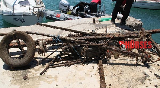 Manavgat'ta deniz dibi temizliği