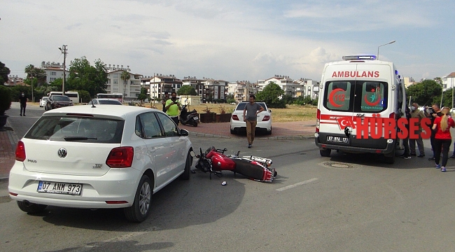 Otomobil ile motosiklet çarpıştı: 1 yaralı