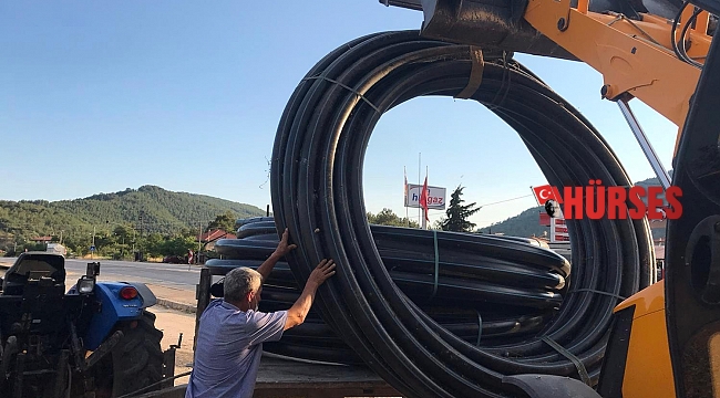 Akseki'de üreticiye sulama borusu yardımı