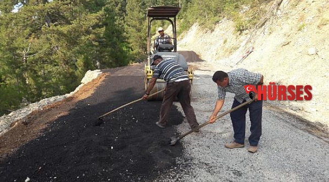 Alanya kırsalında yol bakım ve onarım çalışması