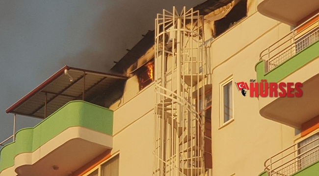 Alanya'da apart otel alev alev yandı
