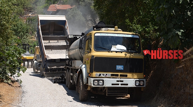 Alanya'da Orhan- Karamanlar yolu asfaltlanıyor