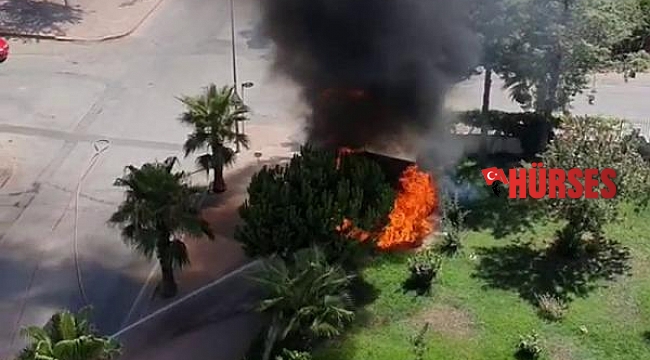 Antalya'da site bahçesindeki trafo yangını korkuttu