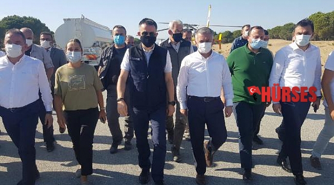 Bakan yangın bölgesinde