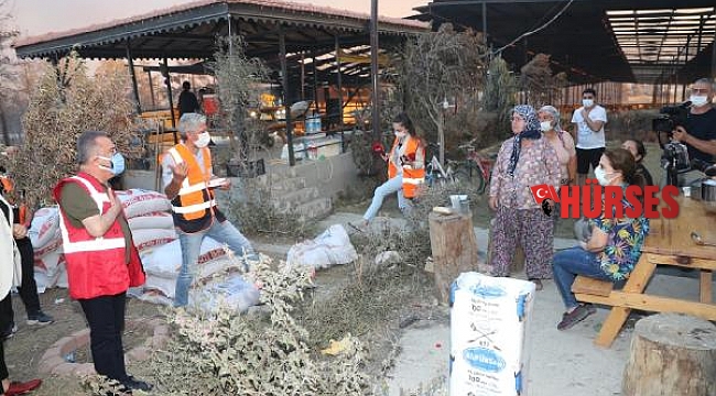 Büyükşehir ekipleri, 253 araç, 1146 personel ile Manavgat'ta